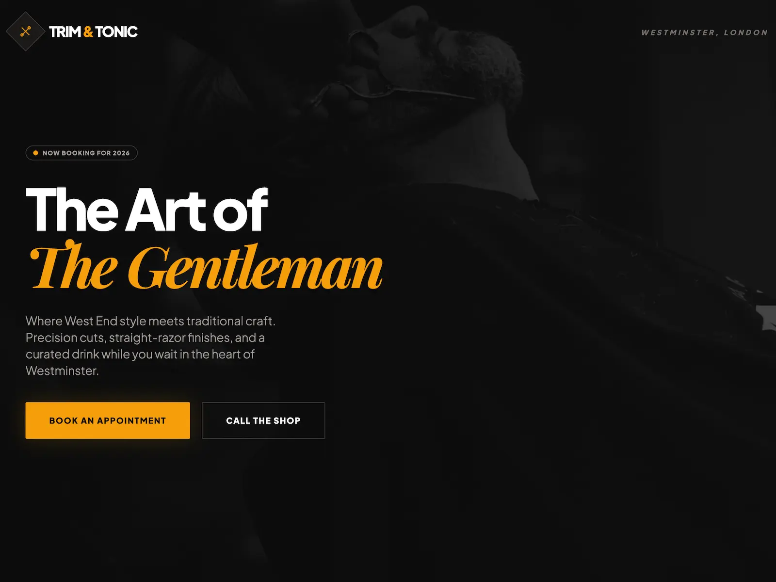 Modern Barber Shop - example website built with Lumipage